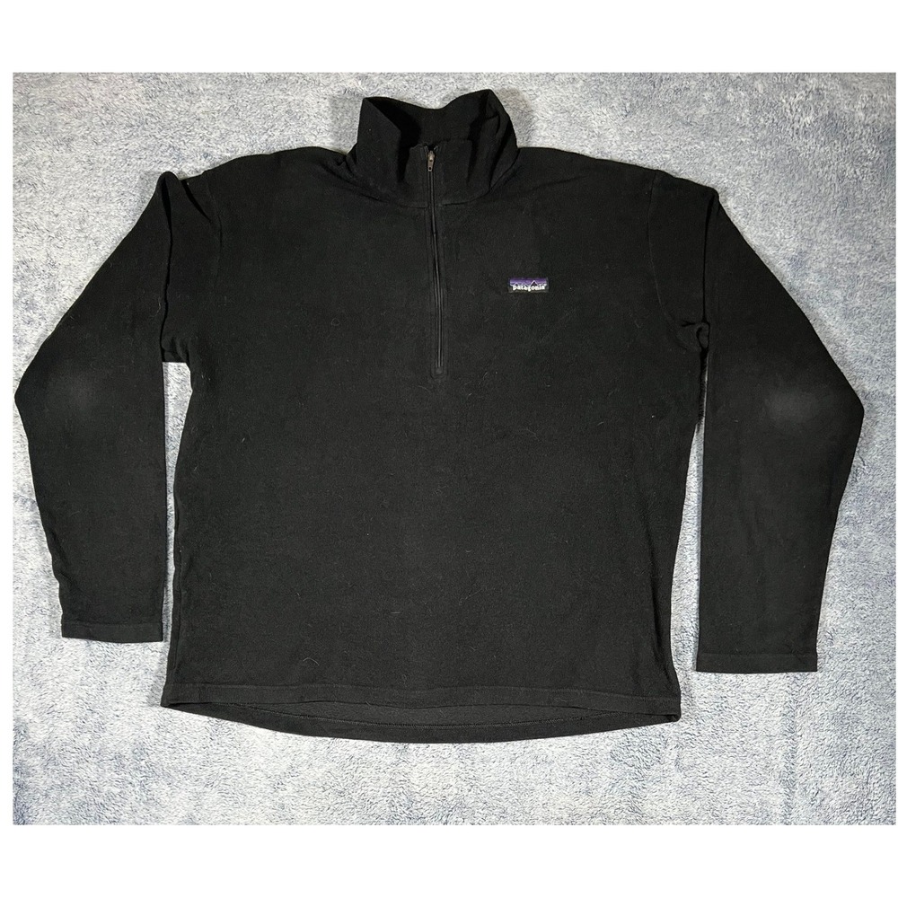 Patagonia Mens Synchilla Quarter Zip Fleece Pullover Black Medium